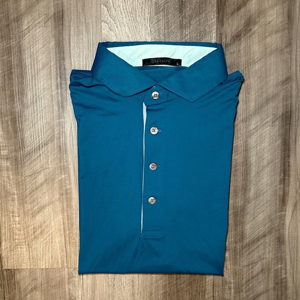 Greyson Teal Performance Stretch Golf Polo - Large
